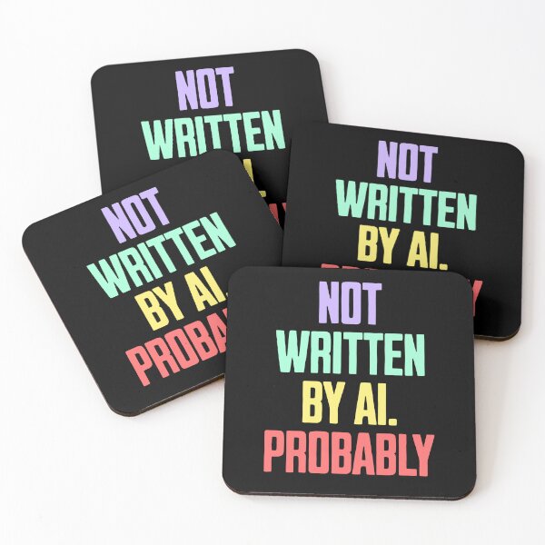 Item preview, Not Written by AI – Sarcastic Typographic Design designed and sold by Dago345.