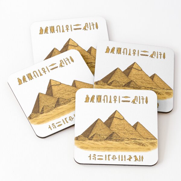 Item preview, The Great Pyramids of Giza – Ancient Egyptian Hieroglyphic Art designed and sold by Halaelnaggar.