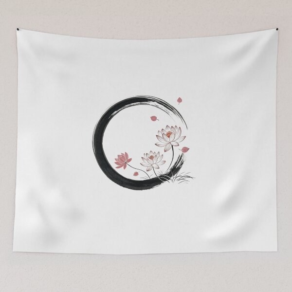 Item preview, Zen circle with lotus flovers , symbols of purity. designed and sold by Lucky 777.