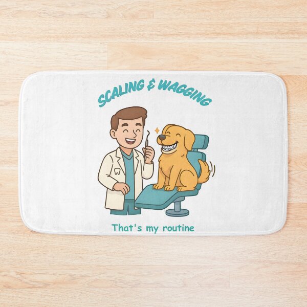 Item preview, Vet life - Scaling & Wagging – Veterinary Dental Humor Cartoon designed and sold by Bettybee00.