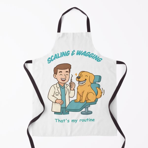 Item preview, Vet life - Scaling & Wagging – Veterinary Dental Humor Cartoon designed and sold by Bettybee00.