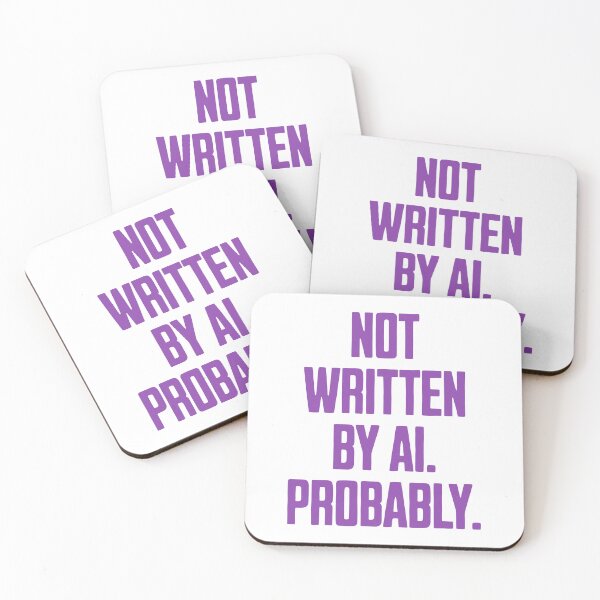 Item preview, Not Written by AI – Sarcastic Typographic Design designed and sold by Dago345.