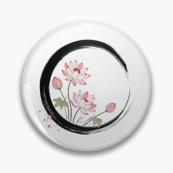 Item preview, Zen circle with lotus flovers designed and sold by Lucky 777.