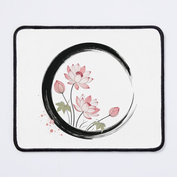 Item preview, Zen circle with lotus flovers designed and sold by Lucky 777.