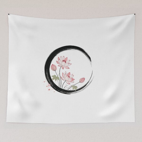 Item preview, Zen circle with lotus flovers designed and sold by Lucky 777.
