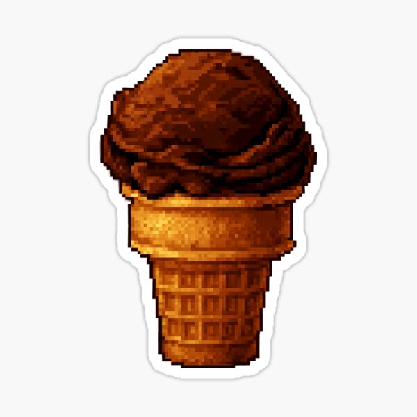 Item preview, Chocolate Scoop Pixel Art Cone Ice Cream  designed and sold by littlefrank.