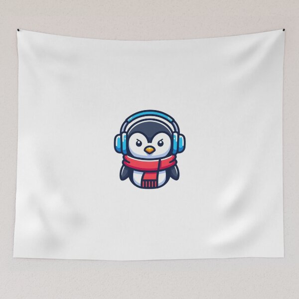 Item preview, Penguin with Headphones and Scarf – Chill Arctic Vibes designed and sold by Confuzz1ed.