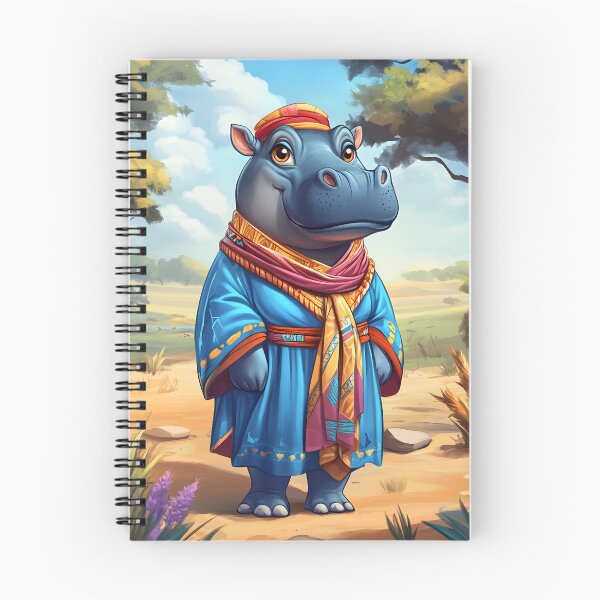 Item preview, A Colorful Hippo Dressed in Vibrant Traditional Garb designed and sold by Artessie.
