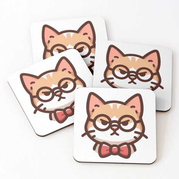 Item preview, Cartoon Cat with Glasses and Bow Tie – Fancy Feline Vibes designed and sold by Confuzz1ed.