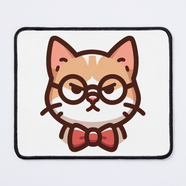 Item preview, Cartoon Cat with Glasses and Bow Tie – Fancy Feline Vibes designed and sold by Confuzz1ed.