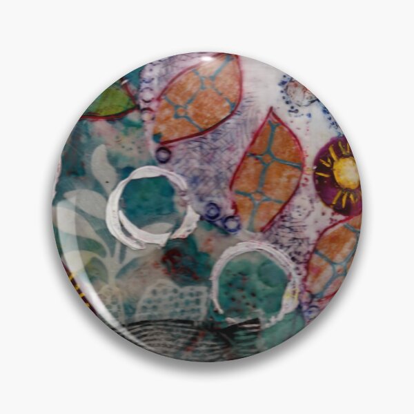 Item preview, Leaves in the fishpond encaustic designed and sold by nighthawkstudio.