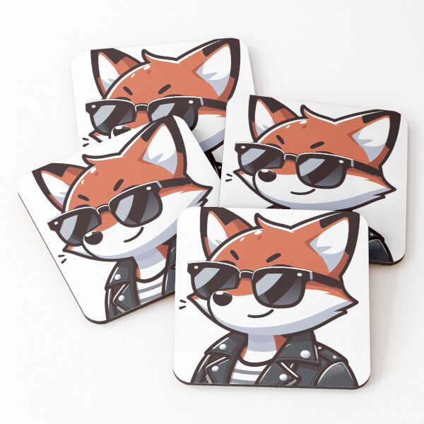 Item preview, Cartoon Fox in Leather Jacket and Shades – Cool Attitude Animal designed and sold by Confuzz1ed.