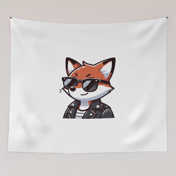 Item preview, Cartoon Fox in Leather Jacket and Shades – Cool Attitude Animal designed and sold by Confuzz1ed.