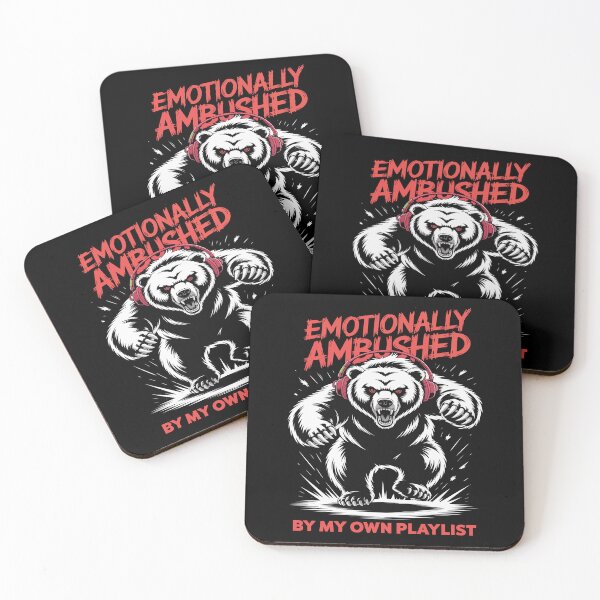Item preview, Emotionally Ambushed By My Own Playlist - Funny Bear Music Meme  designed and sold by Cree8if.