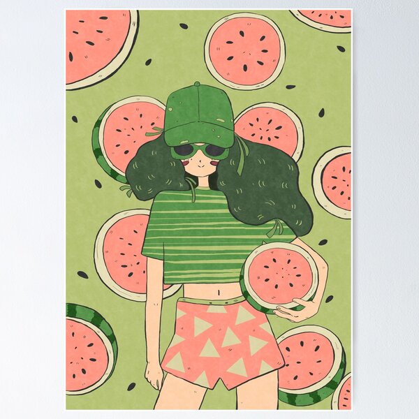 Item preview, Girl holding watermelon designed and sold by celestearmilla.