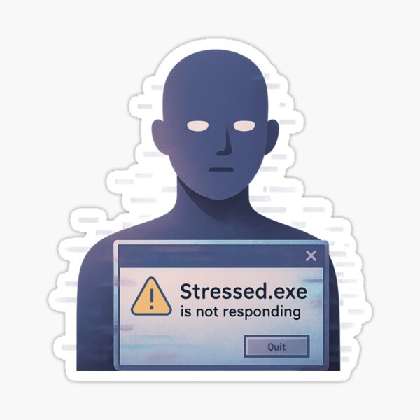 Item preview, Stressed.exe – Glitchy Error Art for Burnt-Out Brains designed and sold by DesignedAnyway.