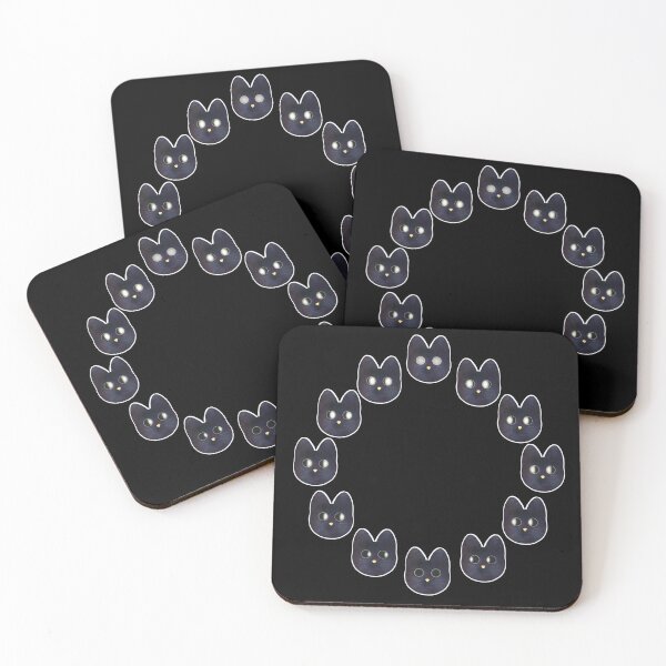 Item preview, Black Cats Heads Moon Phases designed and sold by Alllart.