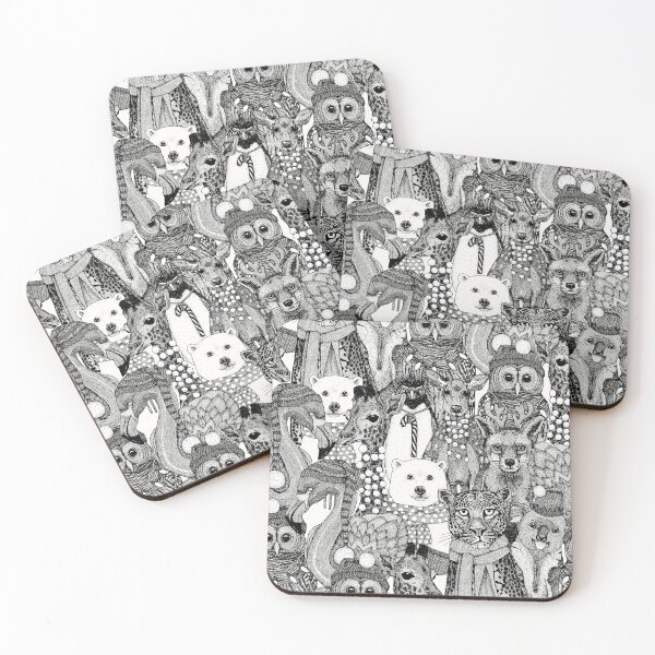 Item preview, festive animals black designed and sold by scrummy.