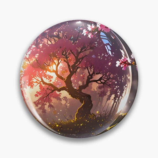 Item preview, Enchanted Cherry Blossom Tree Inside a Crystal Sphere – Magical Fantasy Art designed and sold by A L O N E.