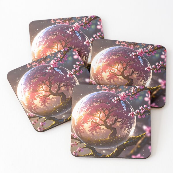Item preview, Enchanted Cherry Blossom Tree Inside a Crystal Sphere – Magical Fantasy Art designed and sold by A L O N E.