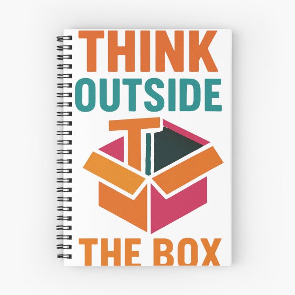 Item preview, Think Outside the Box – 3D Box Graphic Typography designed and sold by BeachRetroDream.