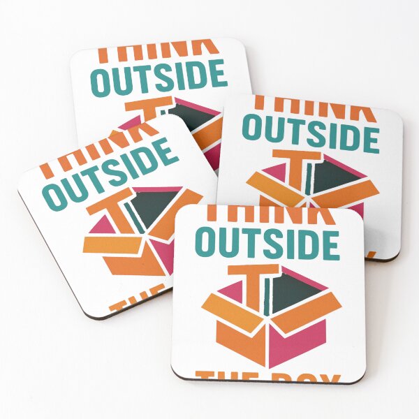 Item preview, Think Outside the Box – 3D Box Graphic Typography designed and sold by BeachRetroDream.