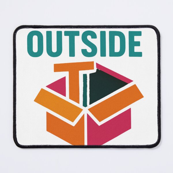 Item preview, Think Outside the Box – 3D Box Graphic Typography designed and sold by BeachRetroDream.