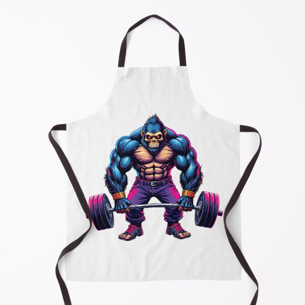 Item preview, Cybernetic Punk Rock Neon Skull Gorilla Bodybuilding designed and sold by FunCartoonSpot.