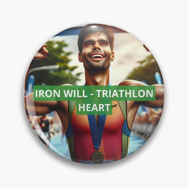 Item preview, “IRON WILL – TRIATHLON HEART” | Bold Triathlon Motivation Sticker designed and sold by Triathlongram.