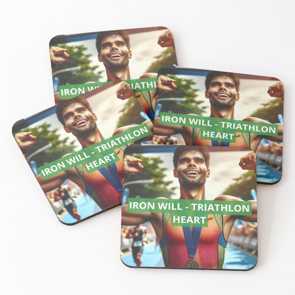 Item preview, “IRON WILL – TRIATHLON HEART” | Bold Triathlon Motivation Sticker designed and sold by Triathlongram.