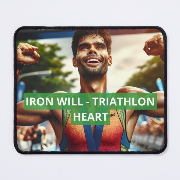 Item preview, “IRON WILL – TRIATHLON HEART” | Bold Triathlon Motivation Sticker designed and sold by Triathlongram.