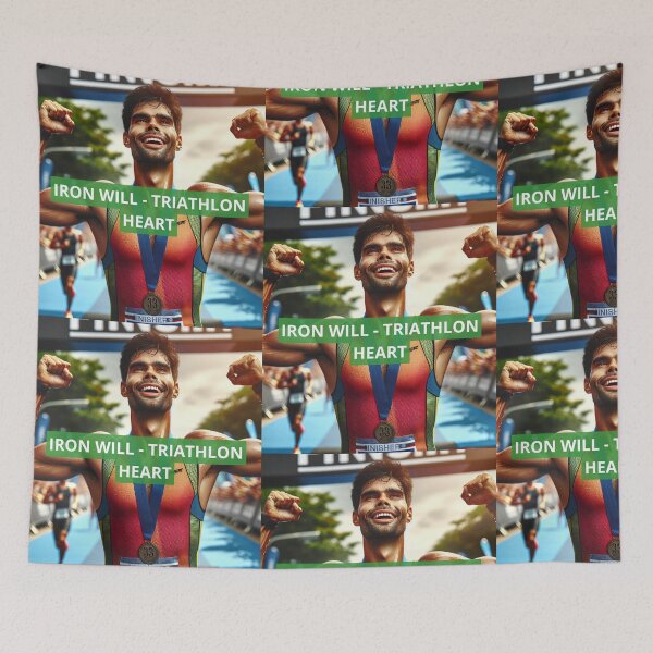 Item preview, “IRON WILL – TRIATHLON HEART” | Bold Triathlon Motivation Sticker designed and sold by Triathlongram.