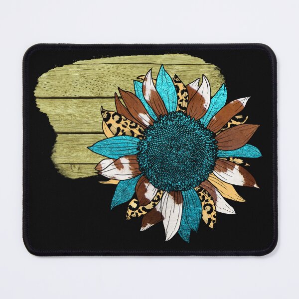 Item preview, Rustic Boho Sunflower with Leopard, Cowhide & Turquoise Patterns designed and sold by ToscaniArt.