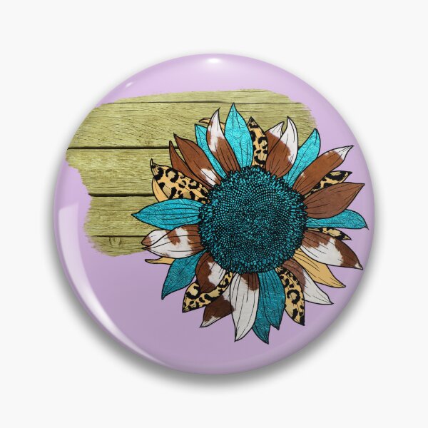 Item preview, Rustic Boho Sunflower with Leopard, Cowhide & Turquoise Patterns designed and sold by ToscaniArt.