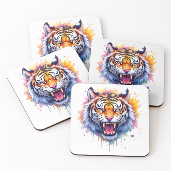 Item preview, Wild Colorful Dripping Tiger designed and sold by FunCartoonSpot.