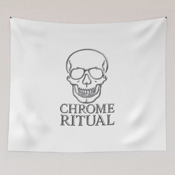Item preview, Chrome-plated skull in rite lettering designed and sold by PixelPrisma.