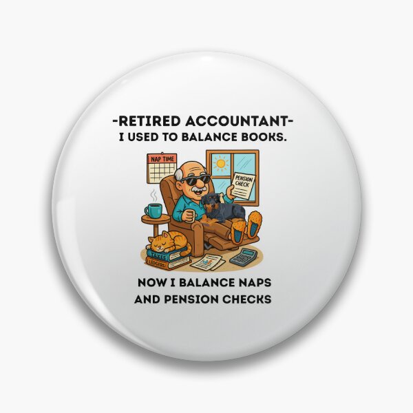 Item preview, Funny Retired Accountant Cartoon – Pension Check, Coffee, Nap Time & Pets designed and sold by WHDProduction45.