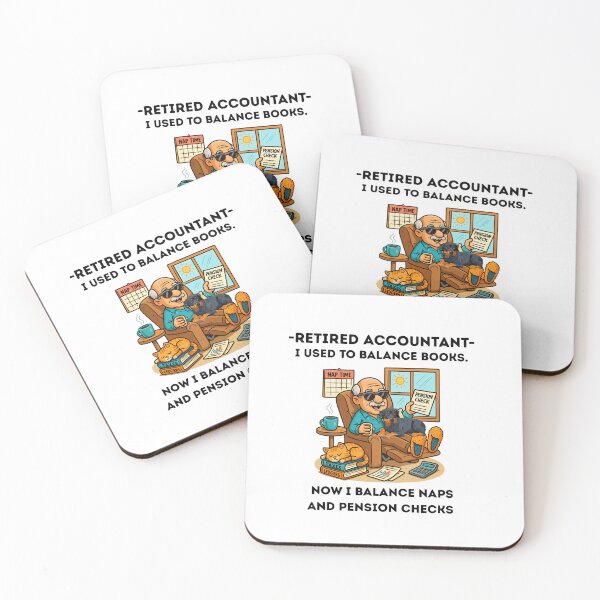 Item preview, Funny Retired Accountant Cartoon – Pension Check, Coffee, Nap Time & Pets designed and sold by WHDProduction45.