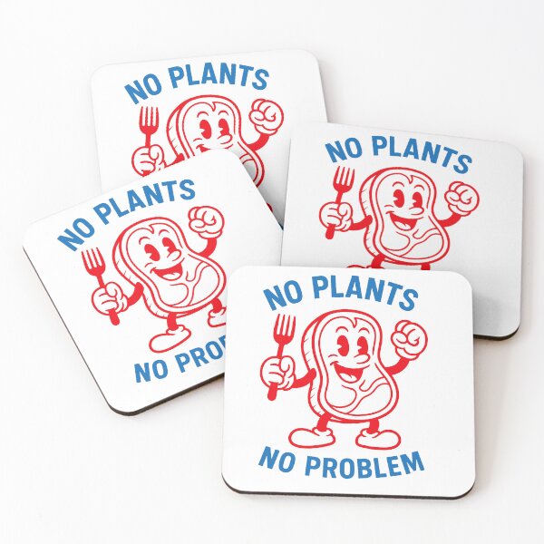 Item preview, No Plants No Problem Cartoon Meat Design Carnivore Diet designed and sold by BootlegLetters.