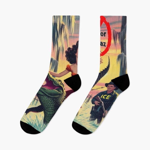 Item preview, Gorgeous Latina Woman Escaping from Alligator Alcatraz designed and sold by FloridaWildOnes.