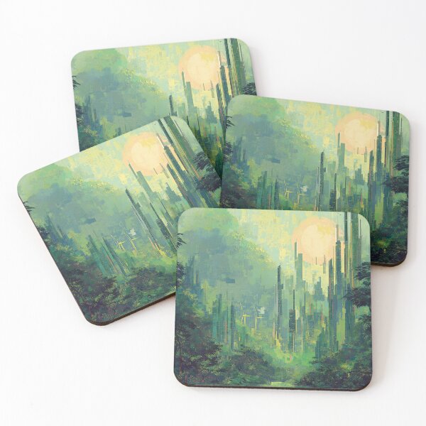 Aperçu de l'œuvre Symbiose Ville et Forêt Renaissance Verte créée et vendue par MidArtForge.