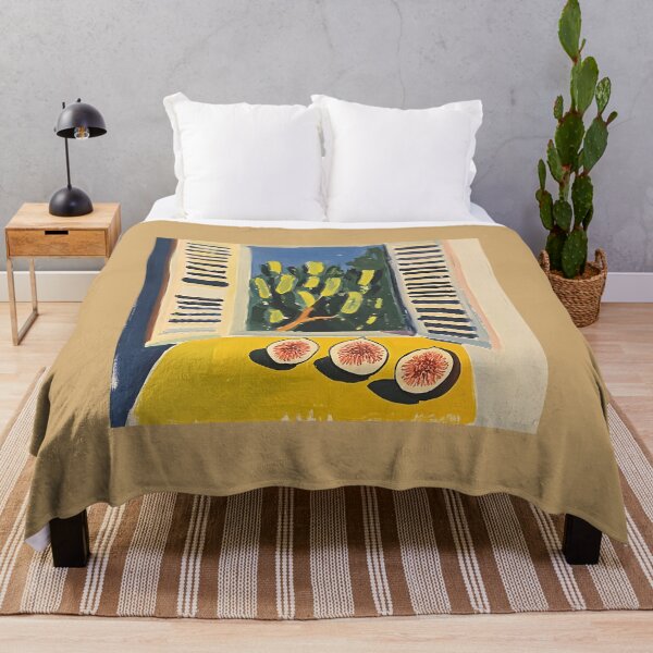 Item preview, Bask in Golden Light and Flavor - Fauvist Halved Figs on Sunlit Table Framed by Tree and Open Window designed and sold by OlfactoART Studio.