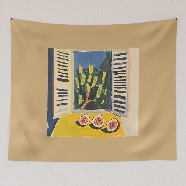Item preview, Bask in Golden Light and Flavor - Fauvist Halved Figs on Sunlit Table Framed by Tree and Open Window designed and sold by OlfactoART Studio.