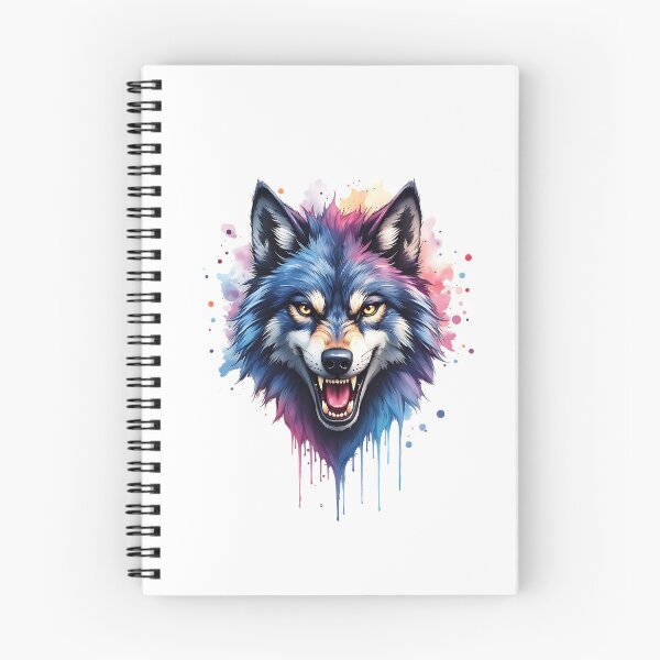 Item preview, Wild Colorful Dripping Cartoon Wolf designed and sold by FunCartoonSpot.