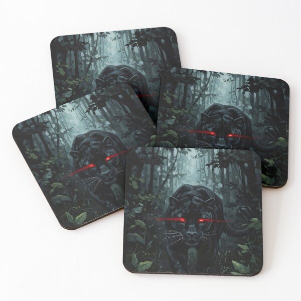 Item preview, Crimson Gaze - Enigmatic Black Panther in Dark Jungle - Scythianshead design  designed and sold by Scythianshead .