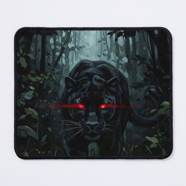 Item preview, Crimson Gaze - Enigmatic Black Panther in Dark Jungle - Scythianshead design designed and sold by Scythianshead .