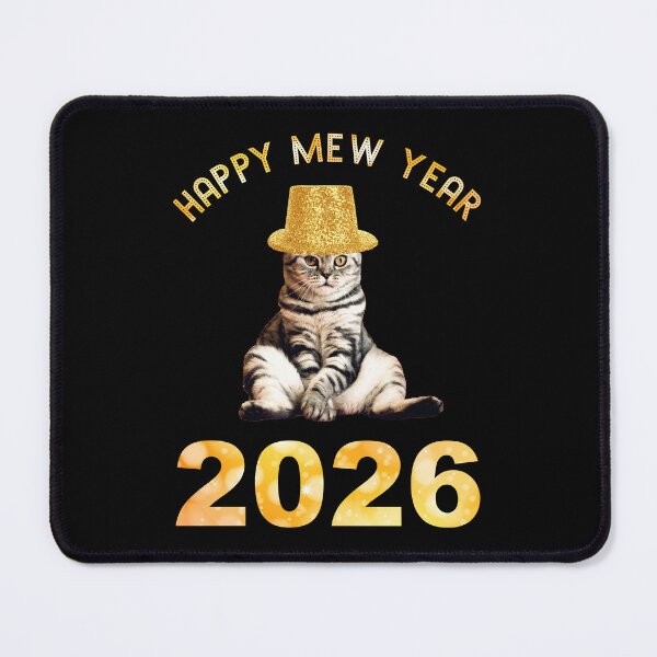 Item preview, Happy Mew Year 2026 designed and sold by Cat Lady Designs.