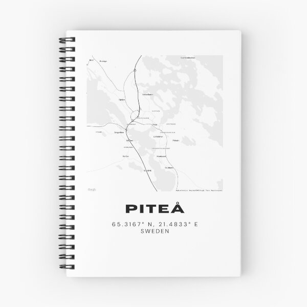 Item preview, Minimalist Piteå Map – Black & White Northern Sweden Print designed and sold by RM-Journey.