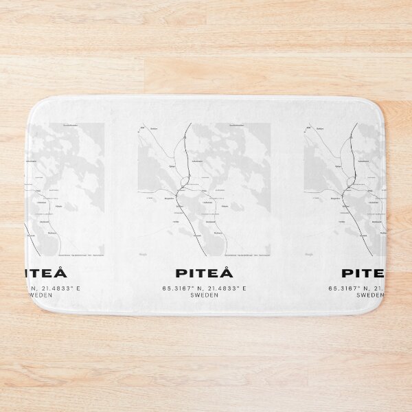 Item preview, Minimalist Piteå Map – Black & White Northern Sweden Print designed and sold by RM-Journey.