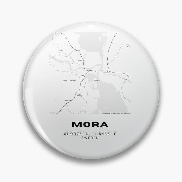 Item preview, Minimalist Mora Map – Black & White Swedish Lakeside Poster designed and sold by RM-Journey.